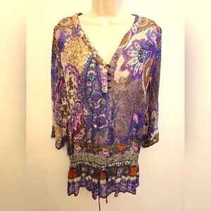 Bila Women's Purple Paisley Top